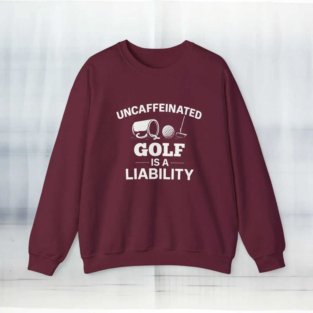 Uncaffeinated Liability Golf Sweatshirt Printify