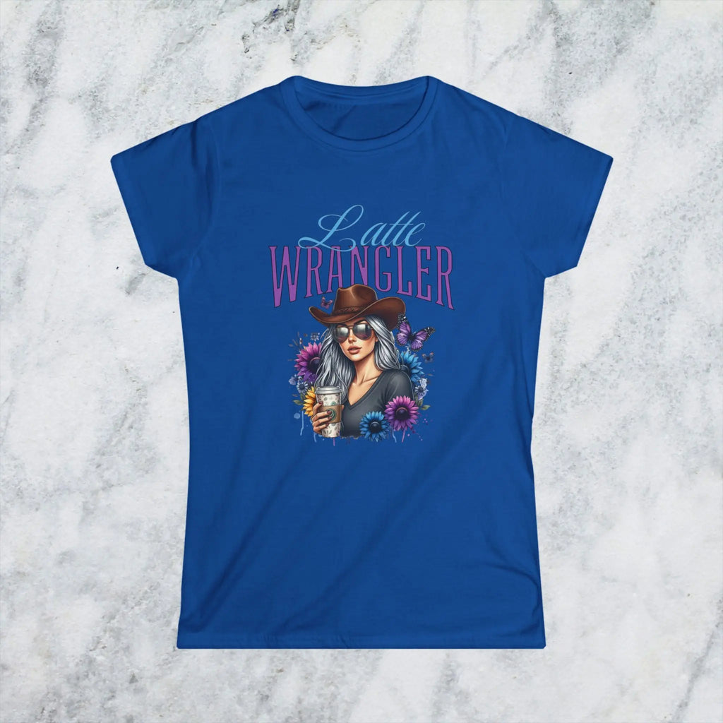 Latte Wrangler Women's Tee — Sunflower Cowboy Coffee Graphic Printify