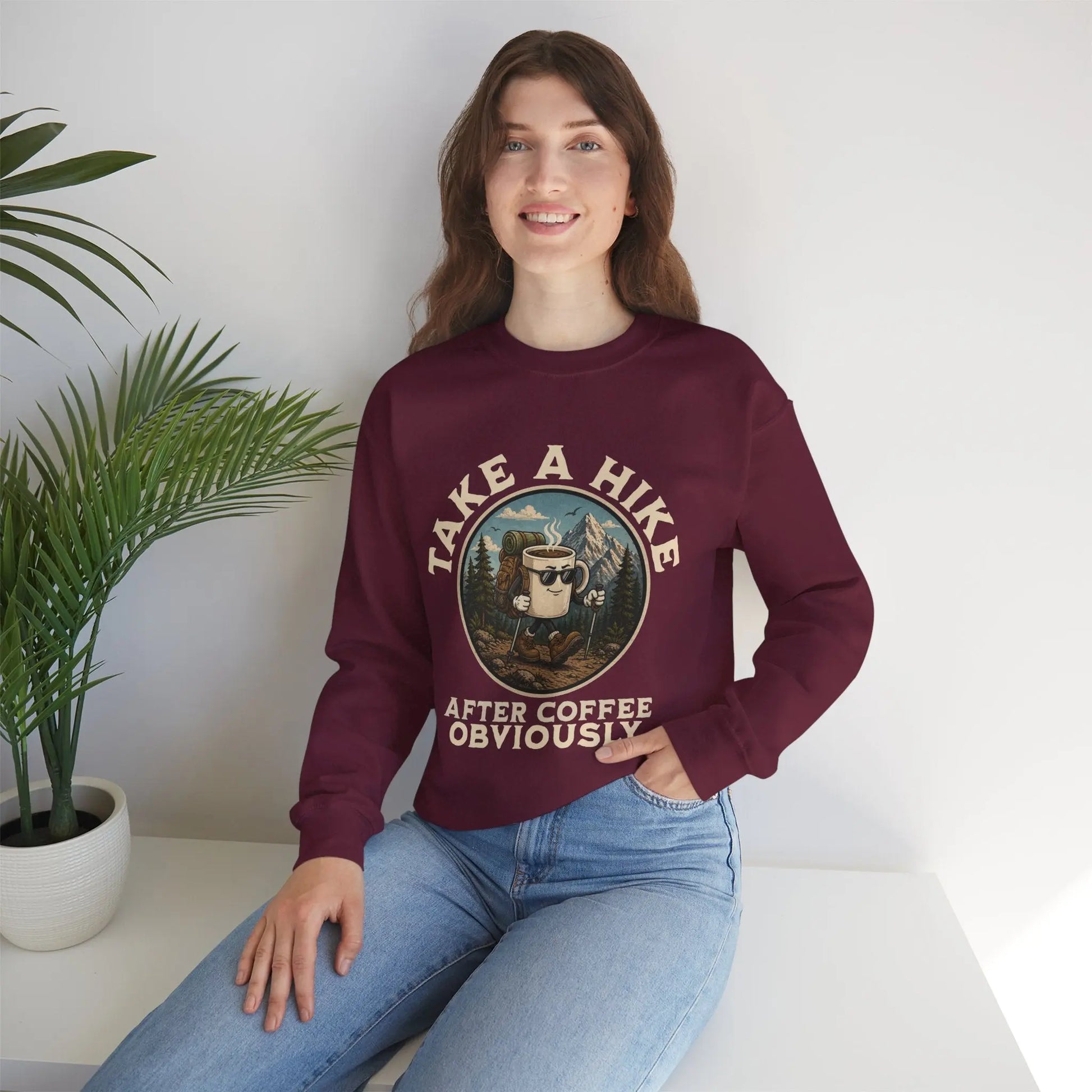 Take a Hike Coffee Sweatshirt Printify