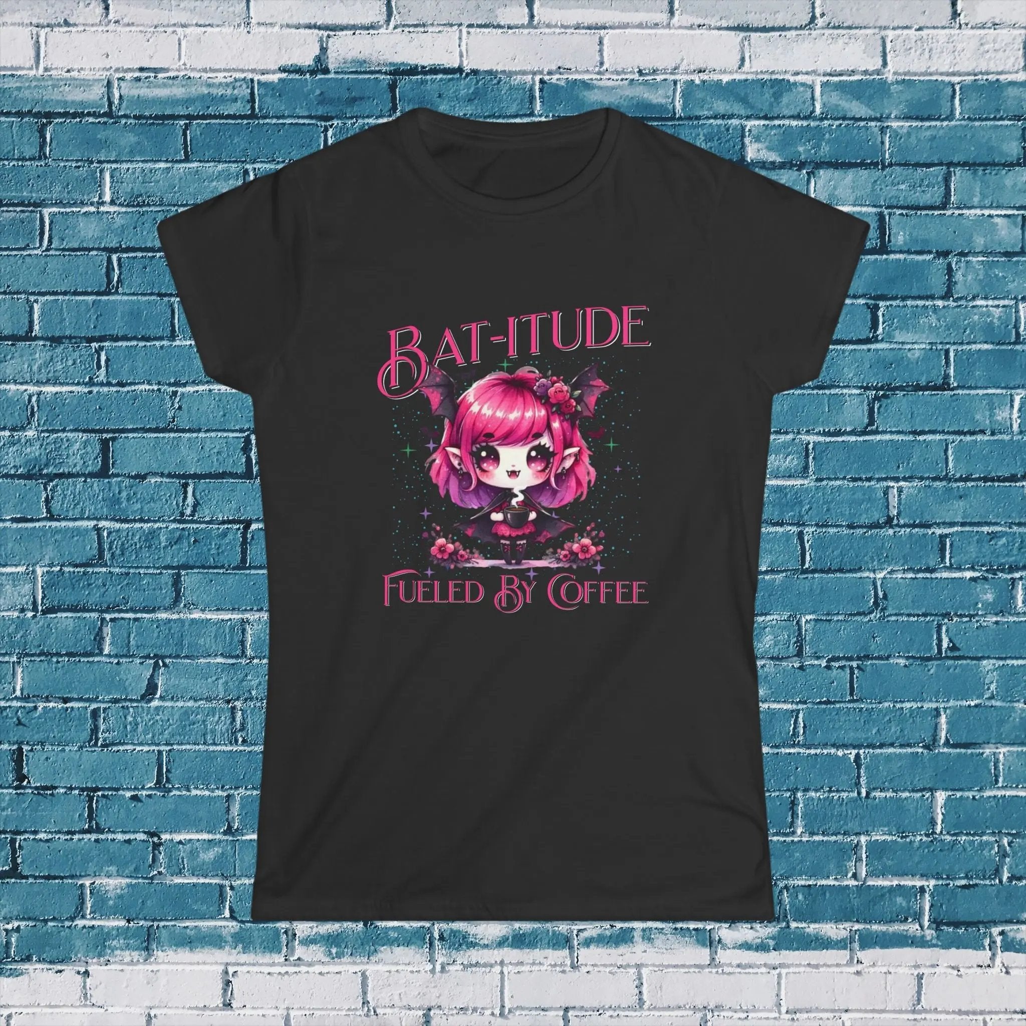 Batitude Tee, Cute Bat Tee, Women's Graphic Shirt, Alternative Fashion Top, Gifts for Goth Girls, Halloween Wear - Boldly Bitter Company