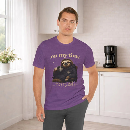On My Time Sloth T‑Shirt Printify