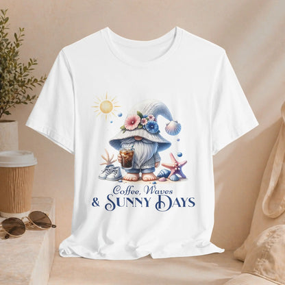 Sunny Days Gnome Coffee T-shirt Printify