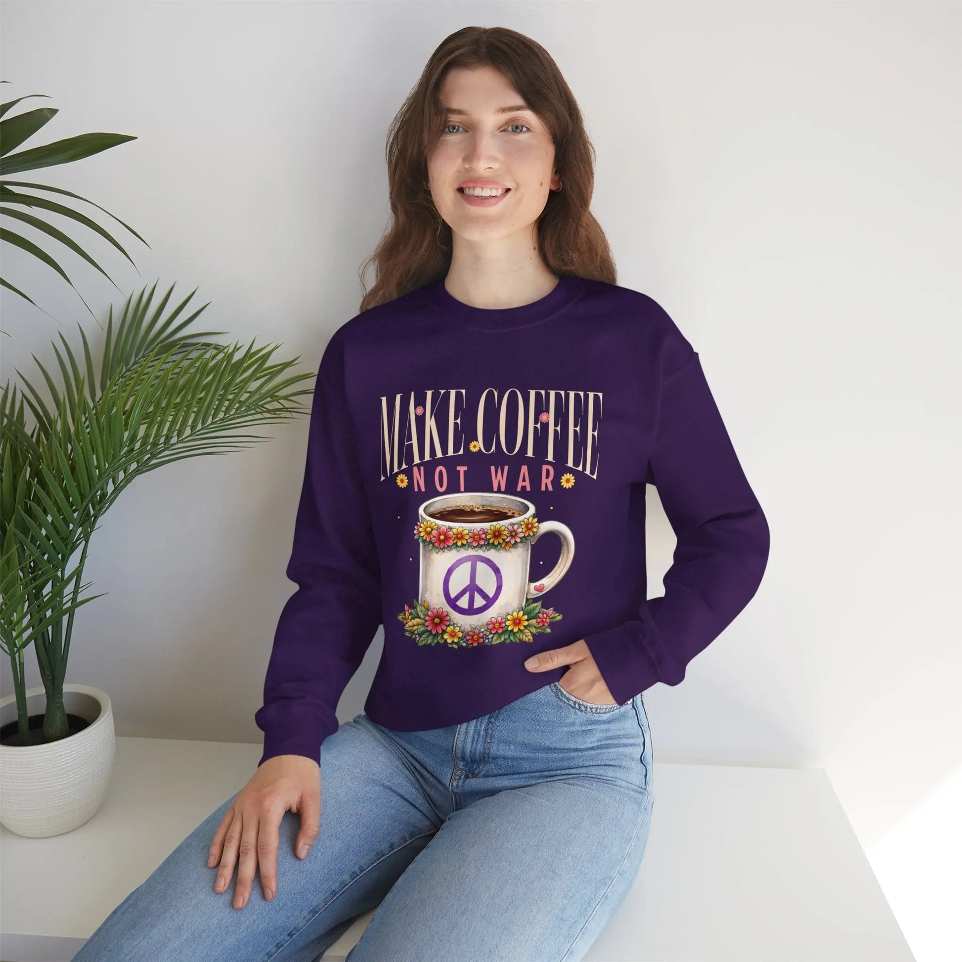 Make Coffee Not War Sweatshirt Printify