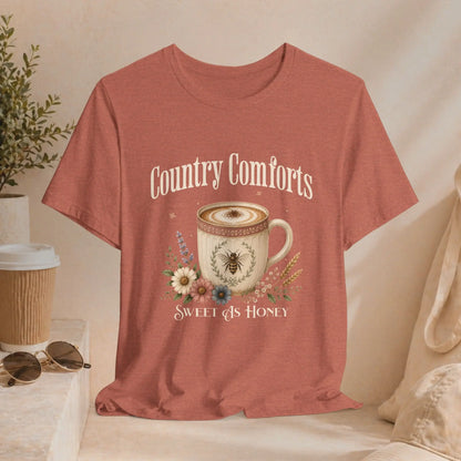 Country Comforts Tee — "Sweet as Honey" Coffee Graphic T-Shirt Printify