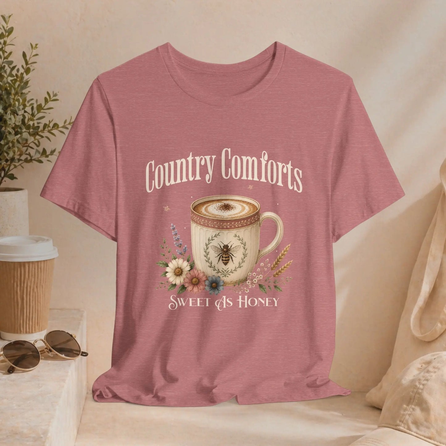Country Comforts Tee — "Sweet as Honey" Coffee Graphic T-Shirt Printify