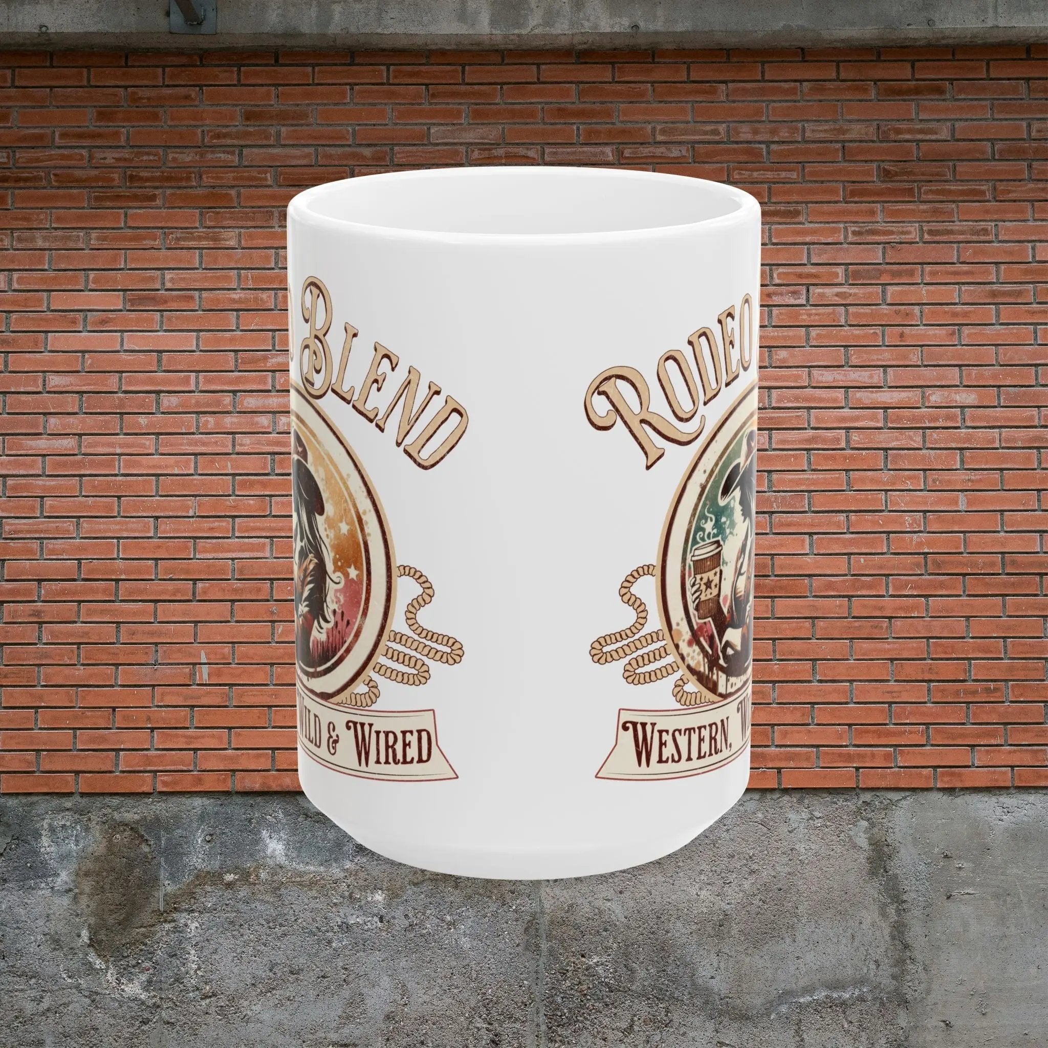 Rodeo Blend Mug – Western Wild & Wired 15oz Cup, Cowgirl Coffee Lover Gift, Rustic Country Style Mug for Women - Boldly Bitter Company