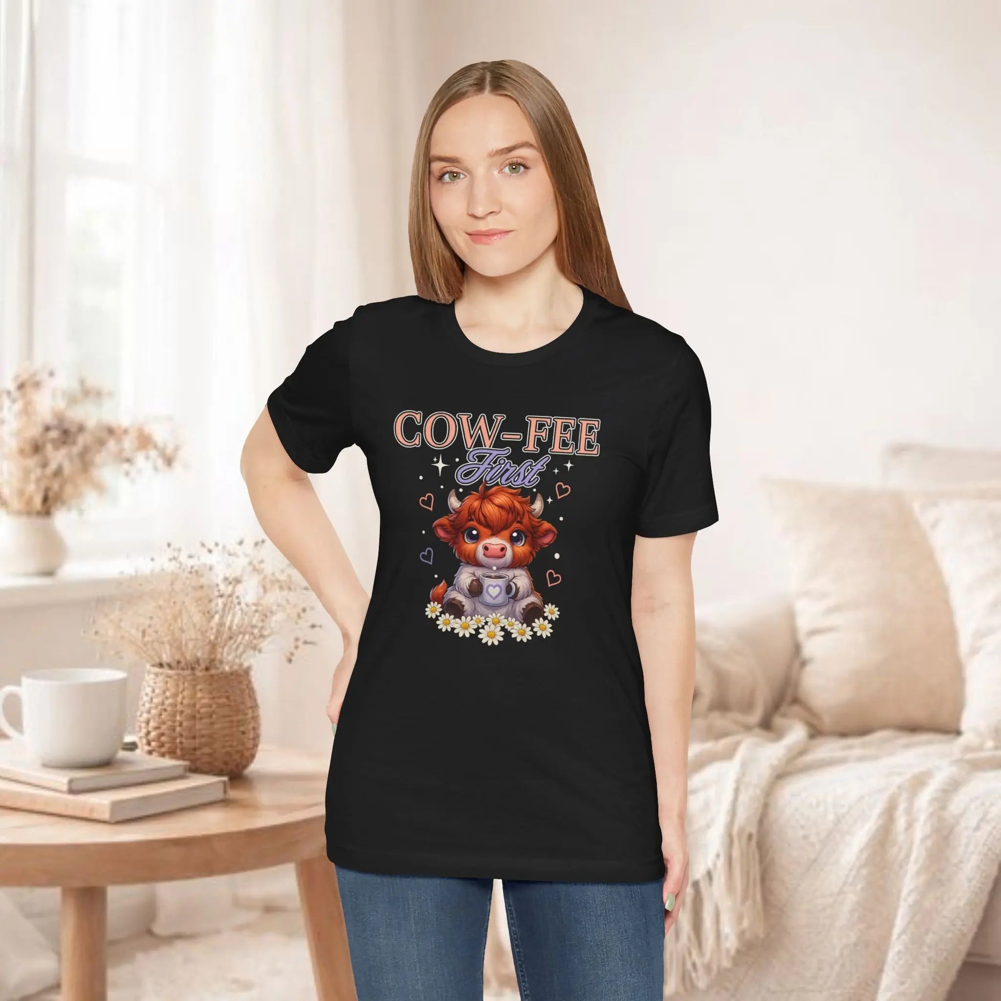 Cow-Fee First Tee Printify