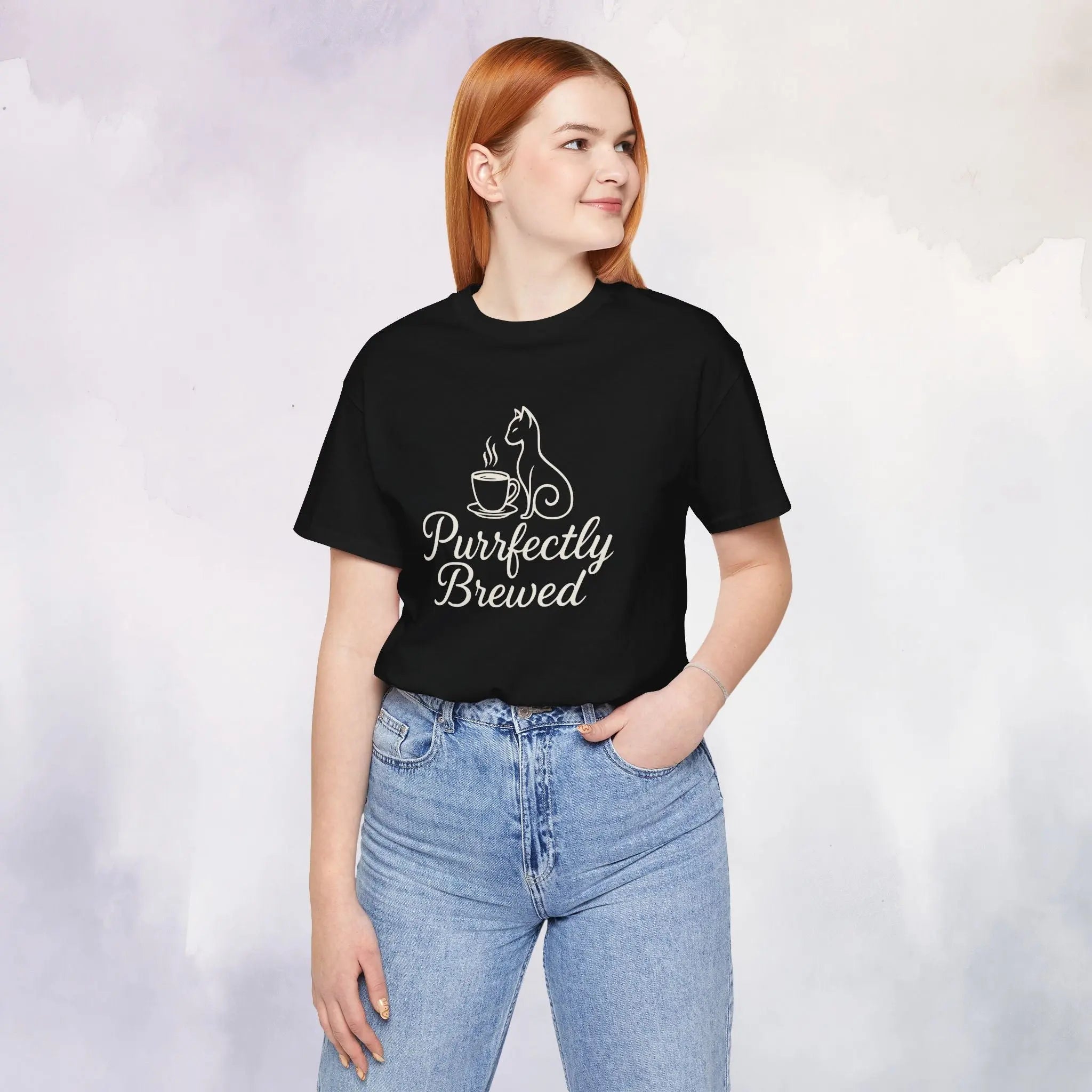 Purrfectly Brewed Cat Coffee Tee Printify