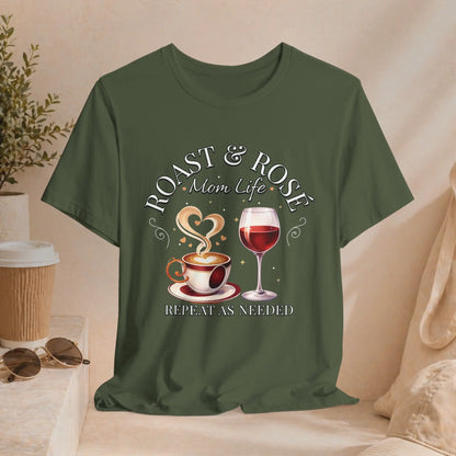 Coffee Wine Mom Life Tee - Roast & Rosé - Boldly Bitter Company