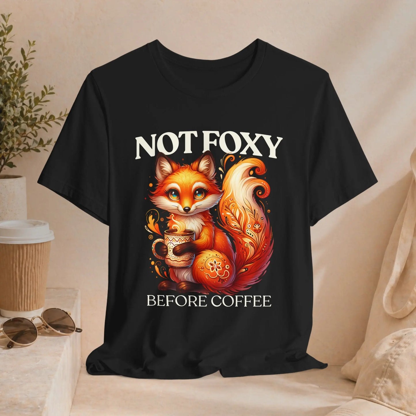 Not Foxy Before Coffee T-Shirt Printify