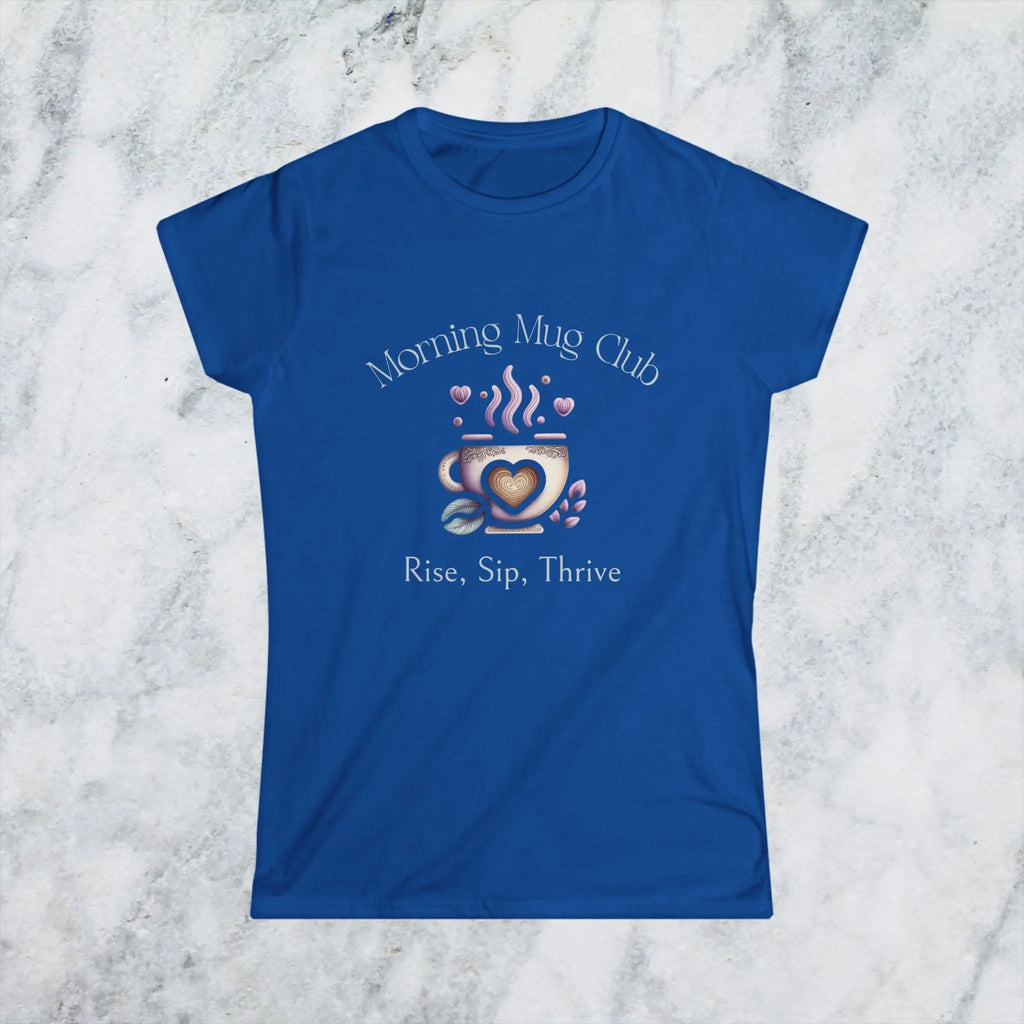 Rise, Sip, Thrive T-shirt - Morning Mug Club - Boho Style Coffee Mug Tee Printify