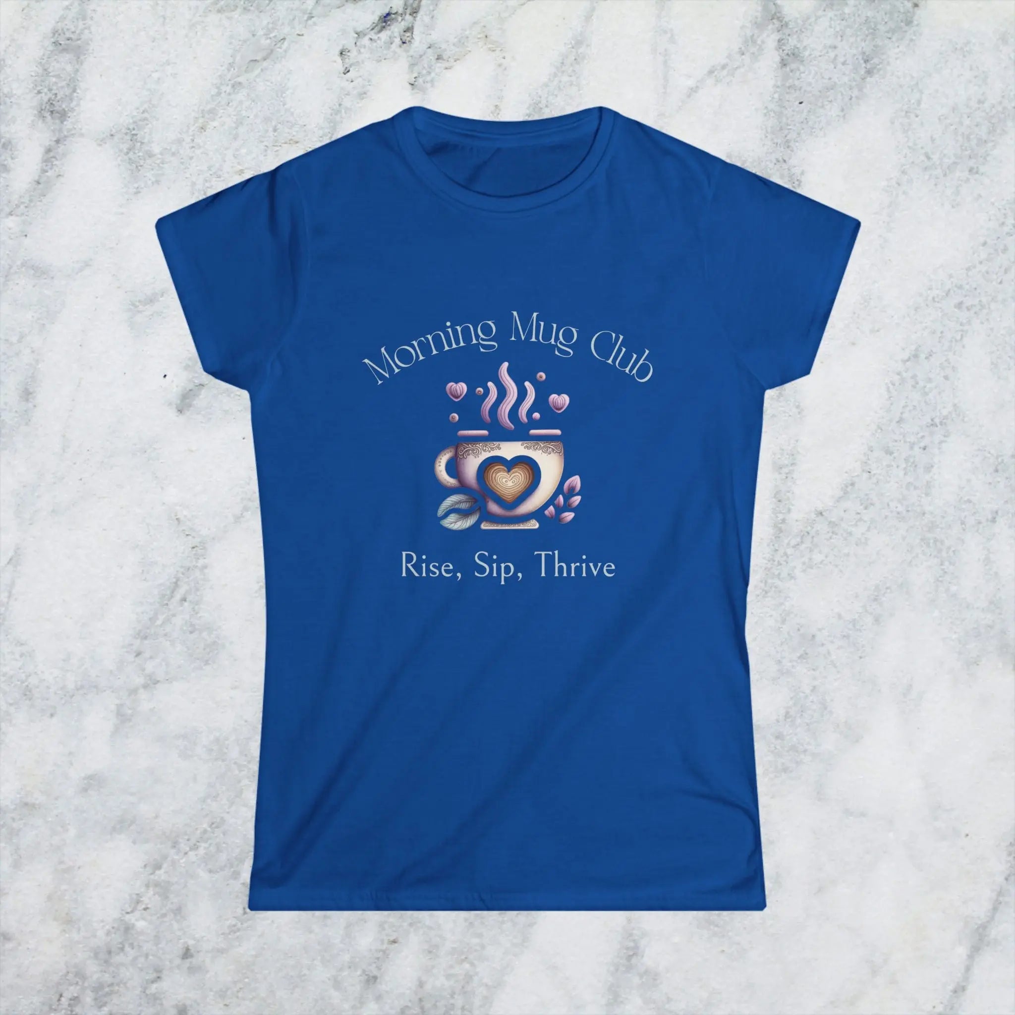 Rise, Sip, Thrive T-shirt - Morning Mug Club - Boho Style Coffee Mug Tee Printify