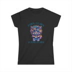 Fluffy Cat Coffee T-Shirt – Paws, Claws, and Zero Flaws Colorful Cat Tee Printify