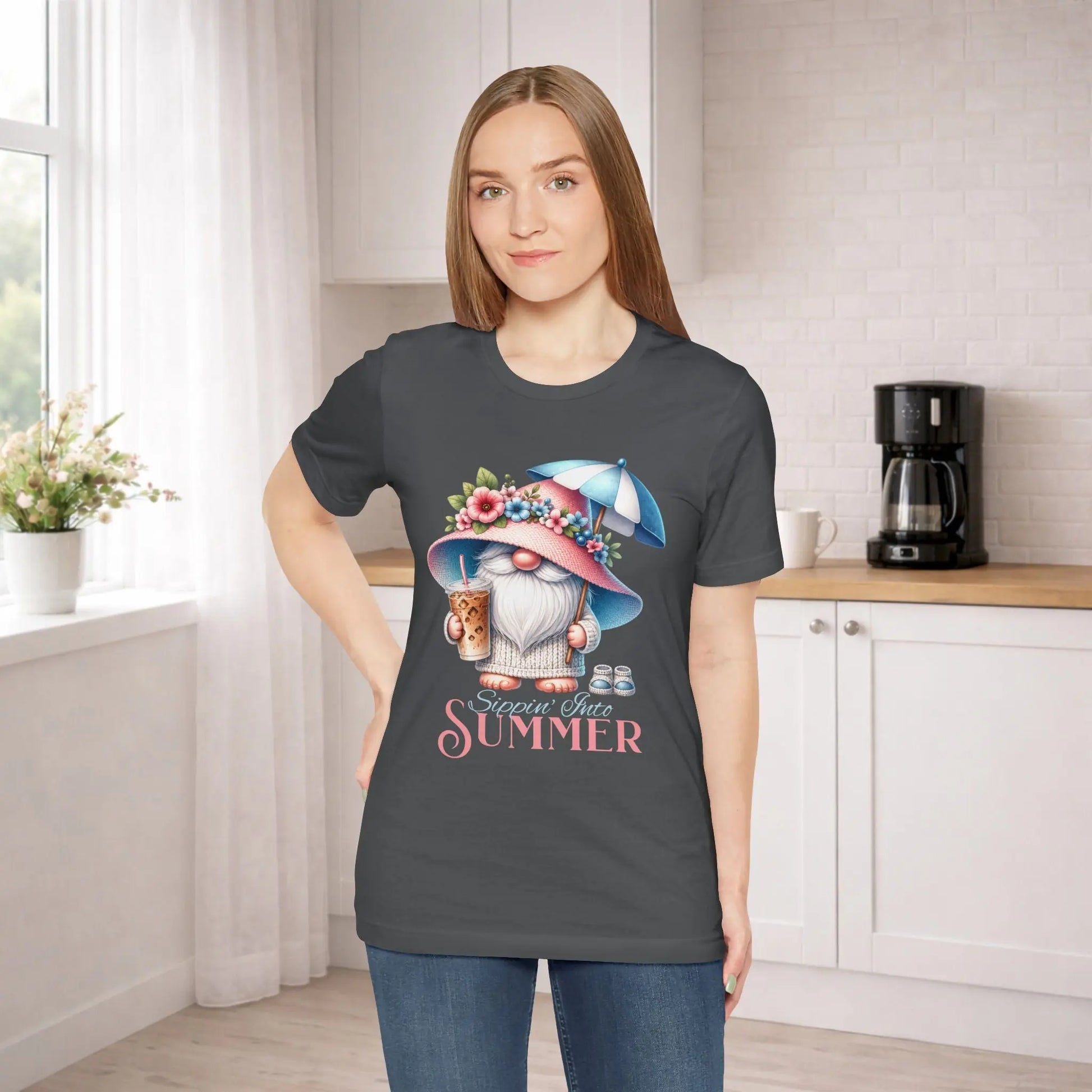 Sippin Into Summer Gnome T-Shirt Printify