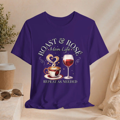 Coffee Wine Mom Life Tee - Roast & Rosé - Boldly Bitter Company