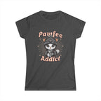 Pawfee Addict Tshirt- Cute Cat and Coffee T-Shirt Printify