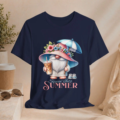 Sippin Into Summer Gnome T-Shirt Printify