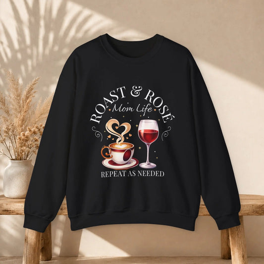 Coffee Wine Mom Life Sweatshirt Printify