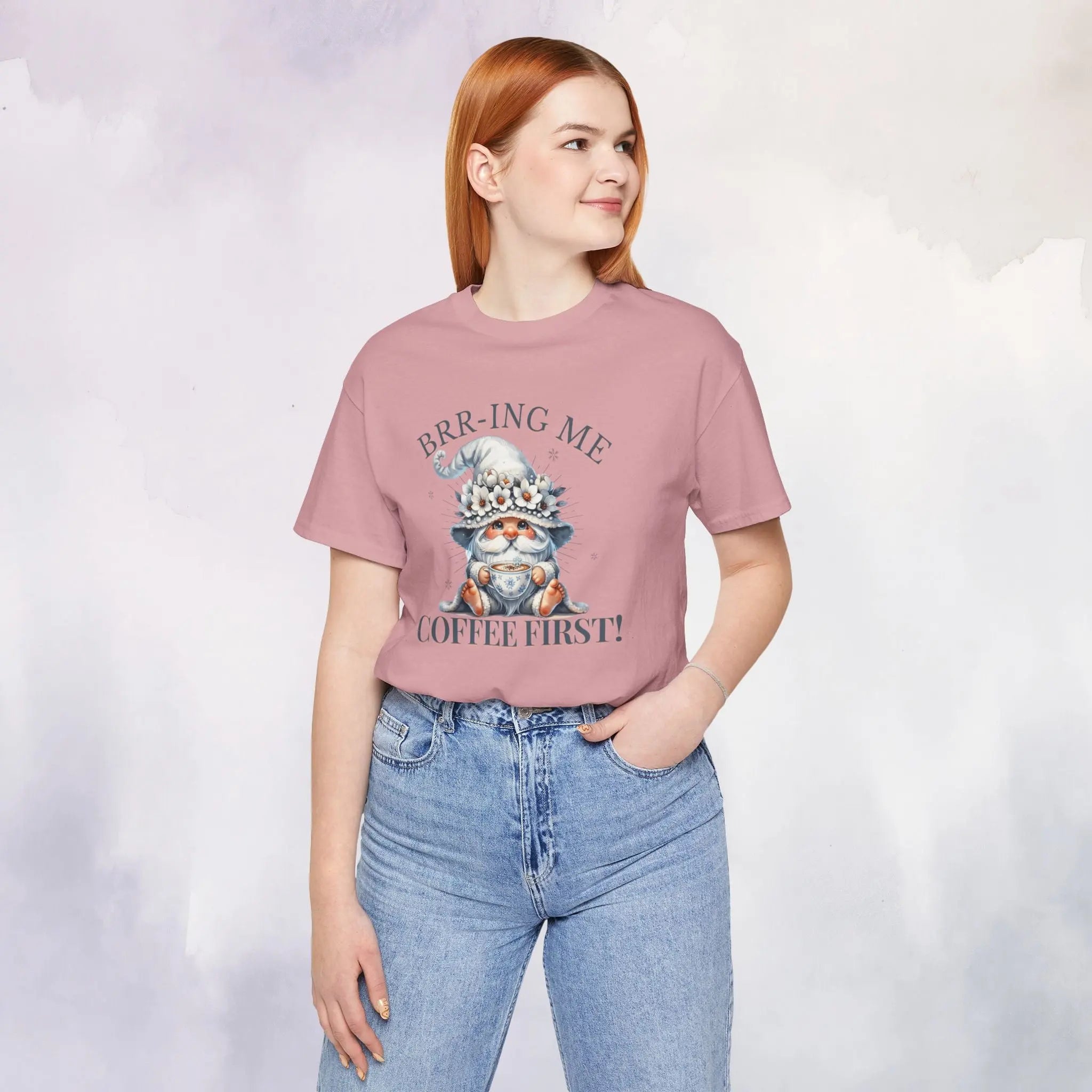 Brrr-ing Me Coffee First Gnome Tee Printify