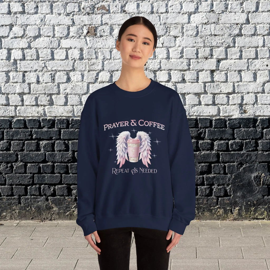 Prayer & Coffee Sweatshirt | Unisex Crewneck | Cozy Gift for Coffee Lovers | Relaxed Fit for Chill Days | Perfect for Holidays & Gatherings - Boldly Bitter Company