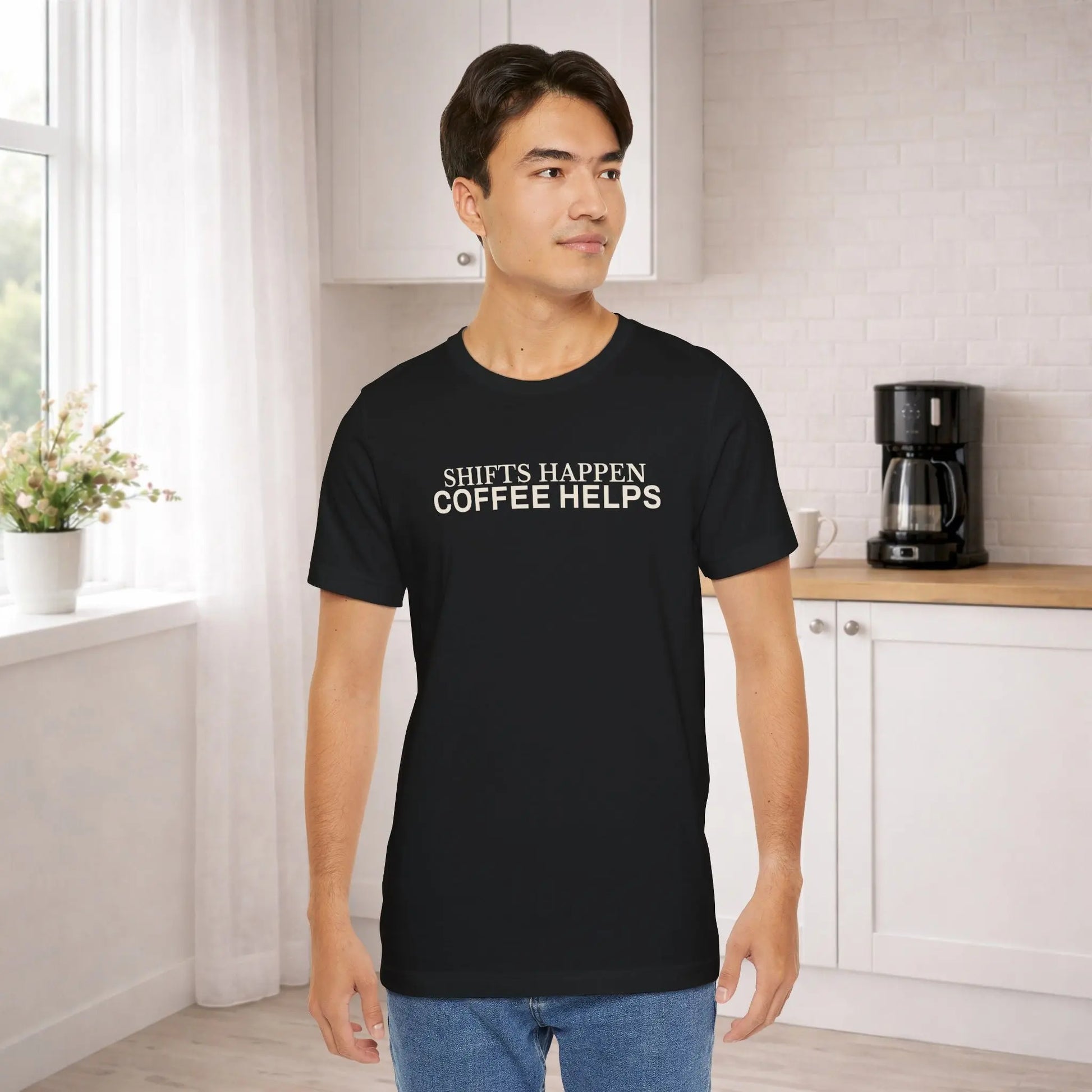 Shifts Happen Coffee Helps Tee - Boldly Bitter Company