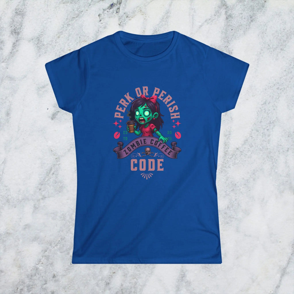 Perk or Perish T-Shirt – Zombie Coffee Code Printify
