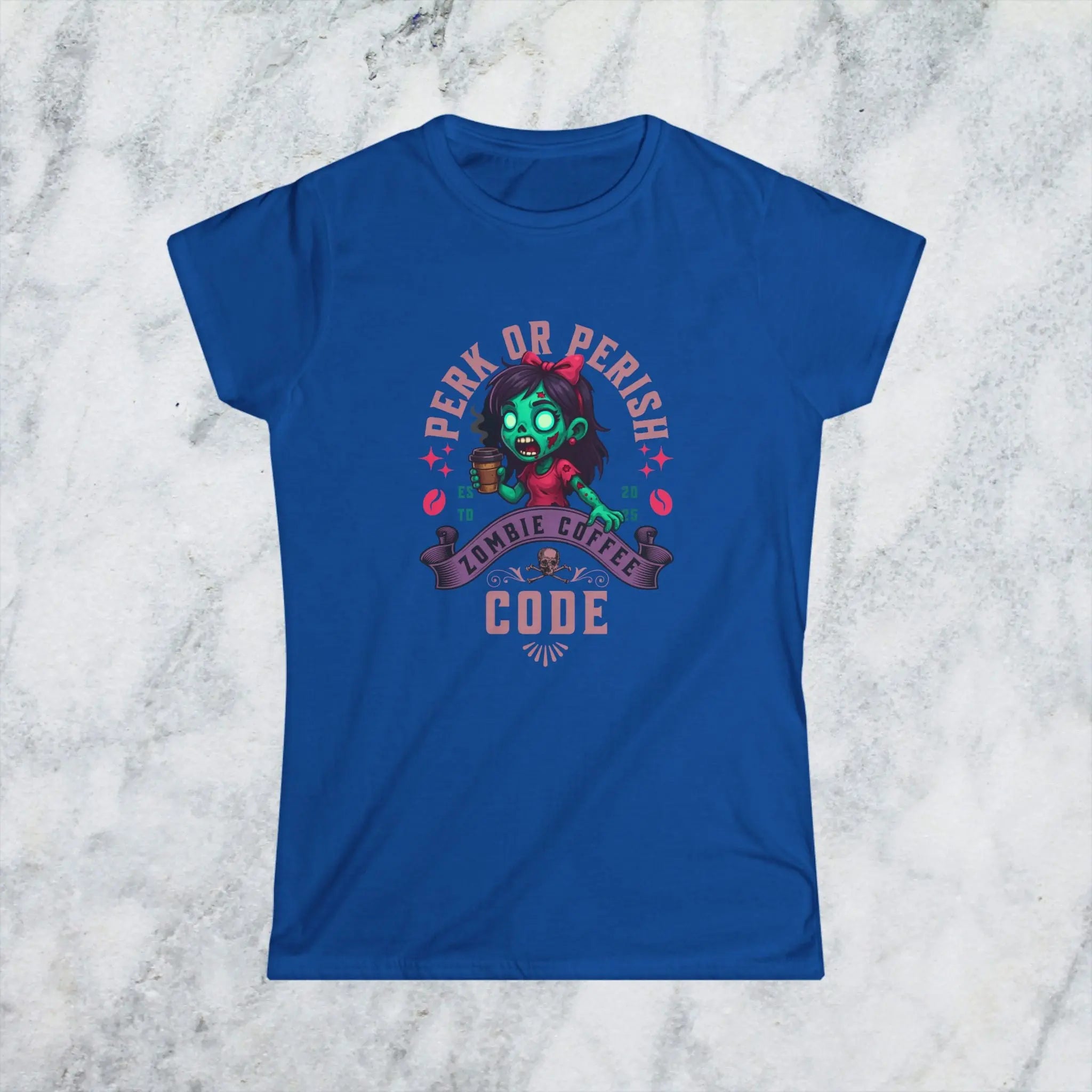Perk or Perish T-Shirt – Zombie Coffee Code Printify