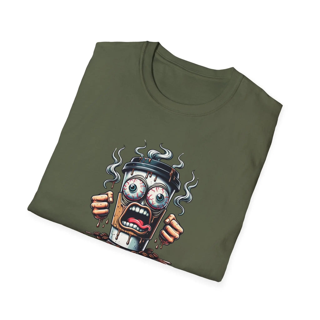 Funny Coffee Cup T-Shirt – “Last Cup Before Felony Charges” - Boldly Bitter Company