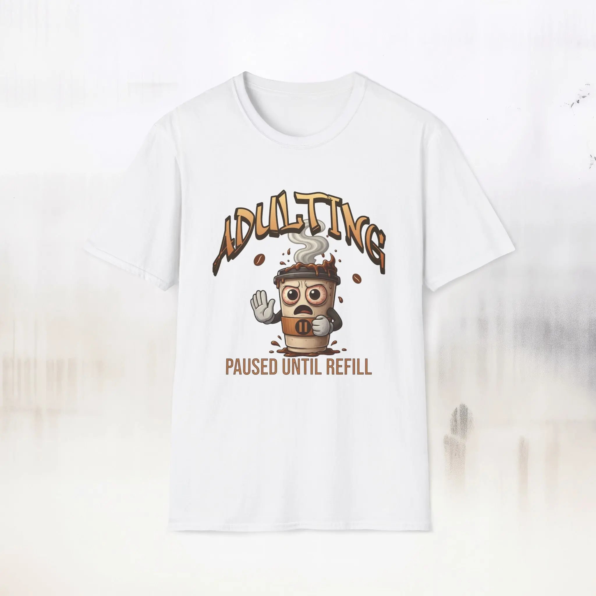 Adulting Coffee T-Shirt Printify