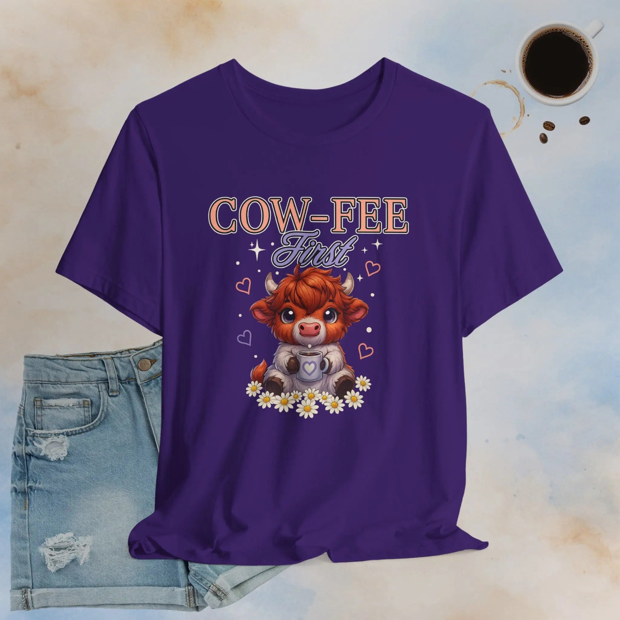 Cow-Fee First Tee Printify