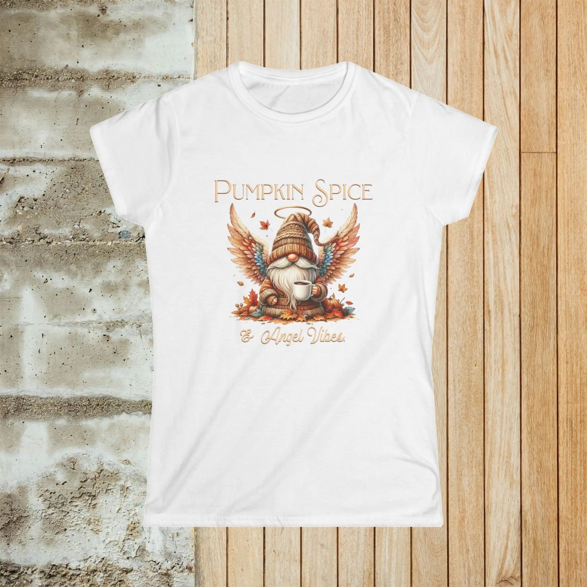 Angel Vibes Women's Tee, Fall T-Shirt, Cozy Vibes Shirt, Autumn Apparel, Seasonal Gift Idea, Cute Halloween Top - Boldly Bitter Company