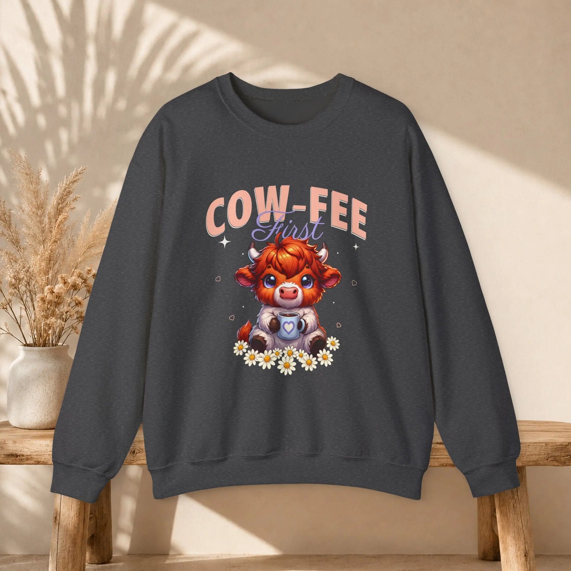 Cow-Fee First Sweatshirt Printify