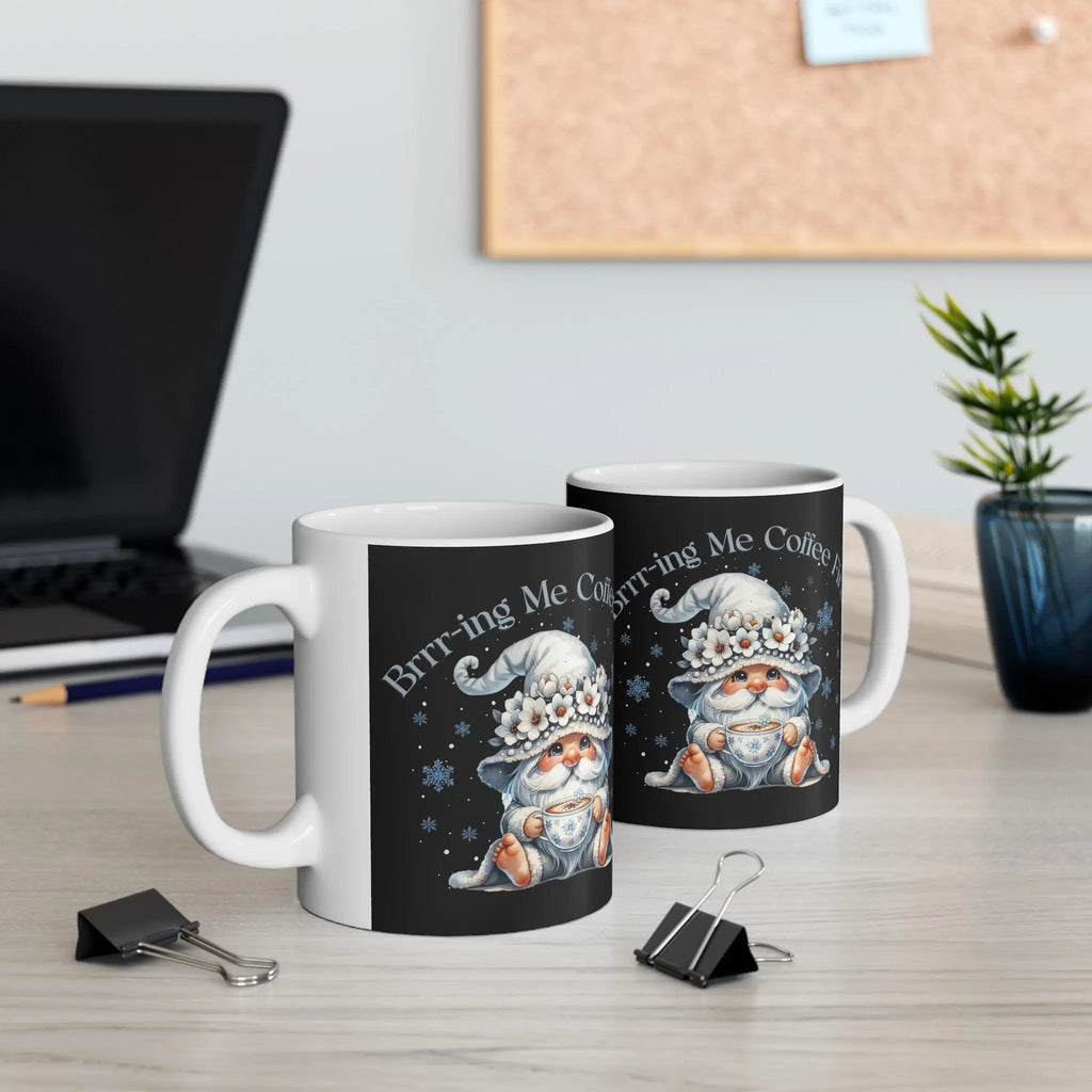 Brrr-ing Me Coffee First Mug - Winter Vibes 11 oz Printify