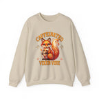 Caffeinated Vixen Vibe Sweatshirt, Cozy Unisex Crewneck for Coffee Lovers, Gift for Birthdays, Fall Fashion, Cute Animal Sweater Printify