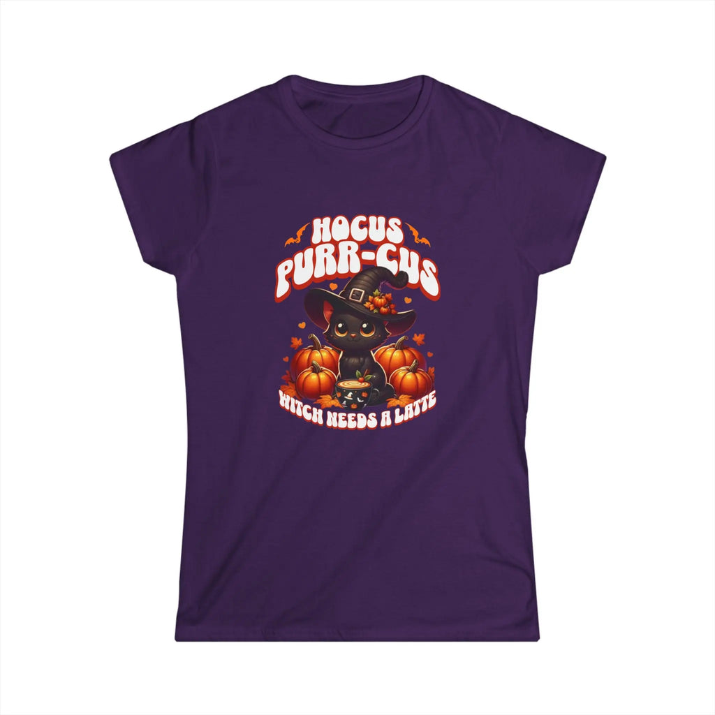 Hocus Purr-cuss Women's Tee - Cute kitten witch Halloween design Printify