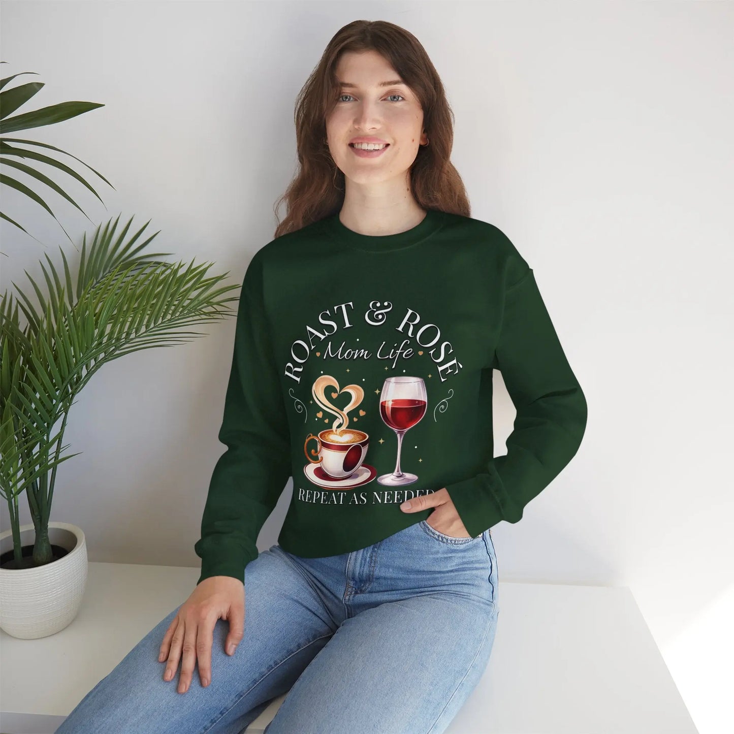 Coffee Wine Mom Life Sweatshirt Printify