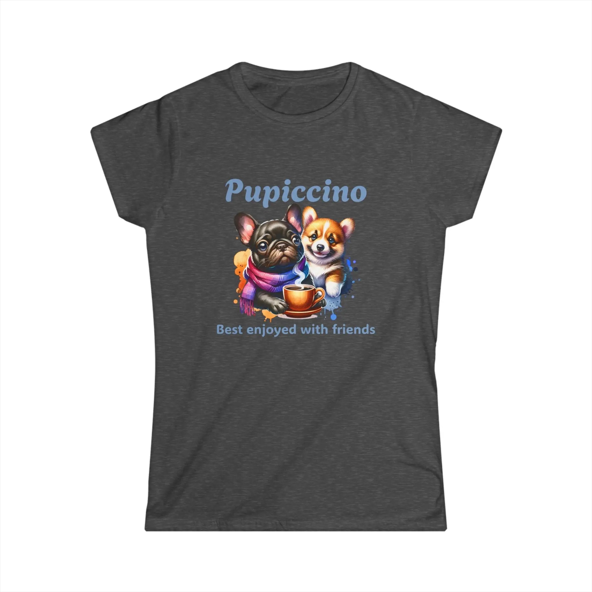 Pupiccino Tshirt - Pug Coffee Tee, Pup Tee, Coffee Friends Tee Printify
