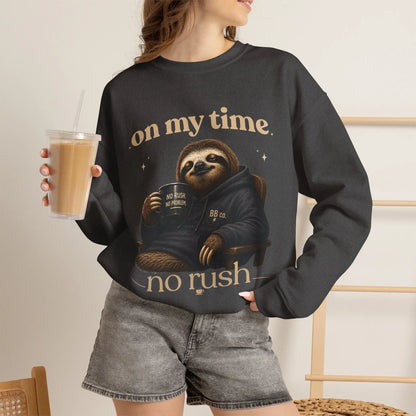 On My Time Sloth Sweatshirt Printify