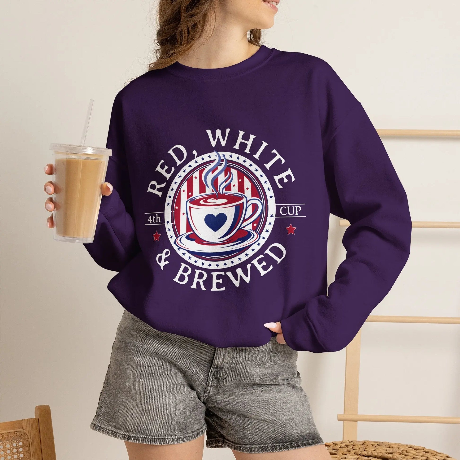 Red, White & Brewed Sweatshirt Printify