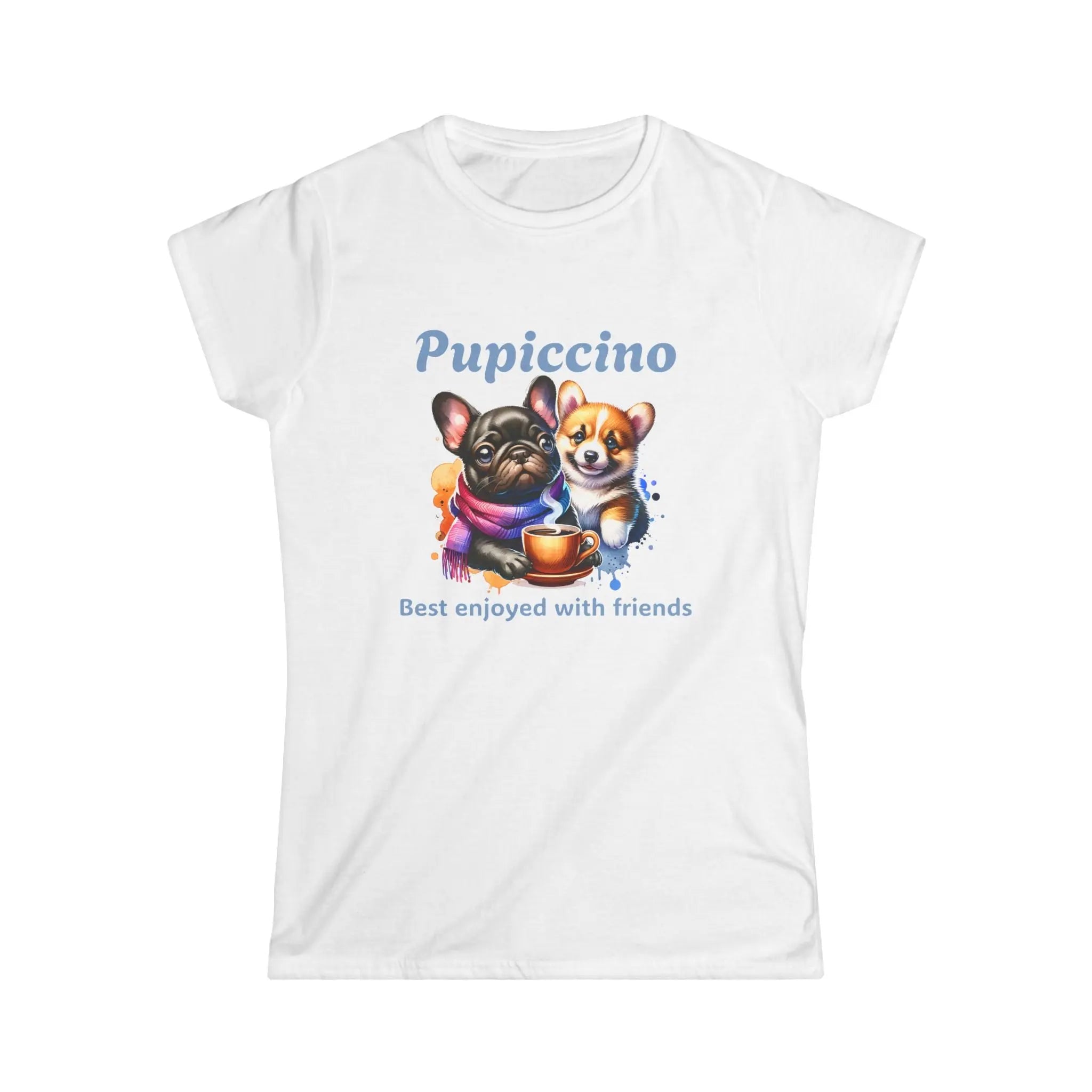 Pupiccino Tshirt - Pug Coffee Tee, Pup Tee, Coffee Friends Tee Printify