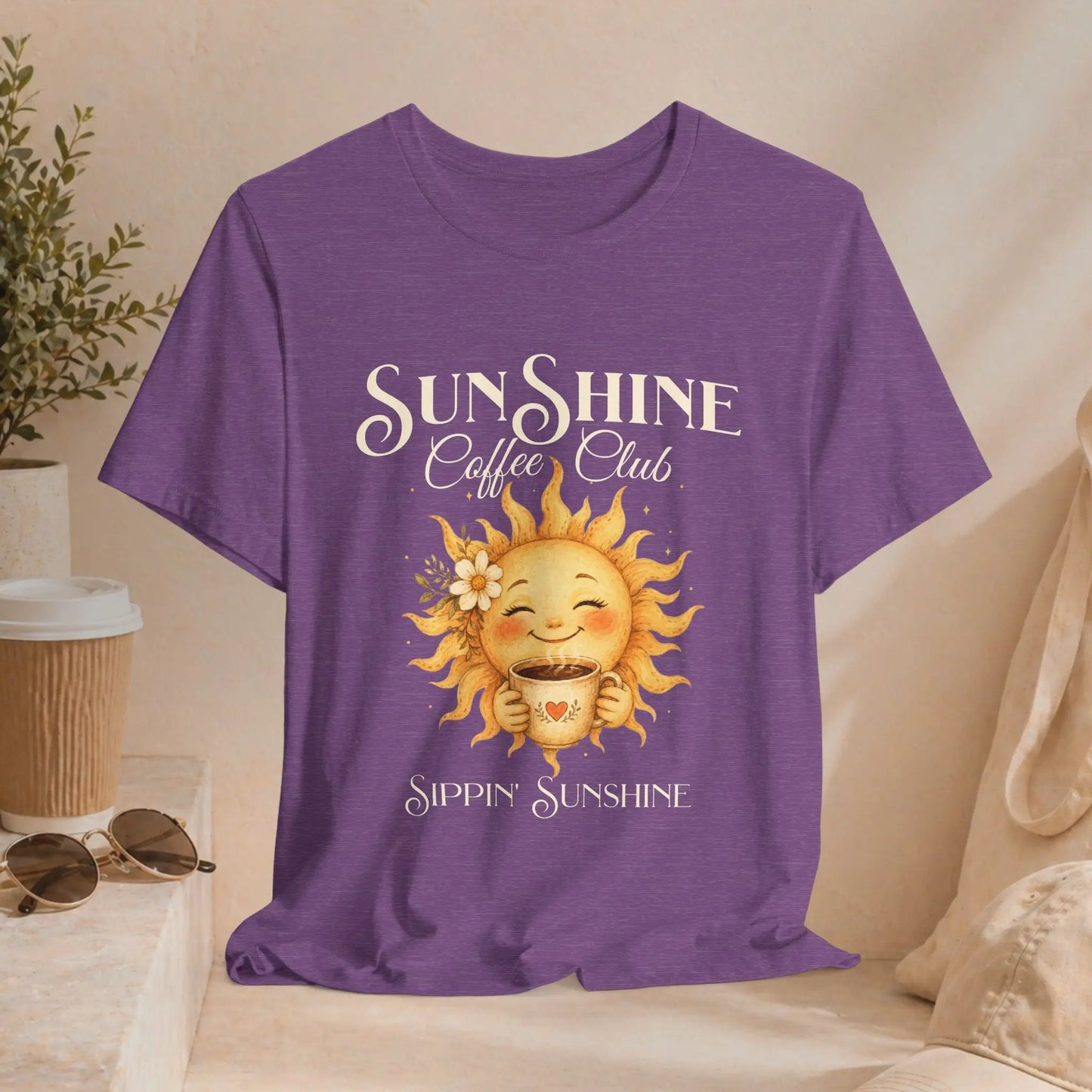 Sunshine Coffee Club Tee — "Sippin' Sunshine" Graphic T-Shirt Printify
