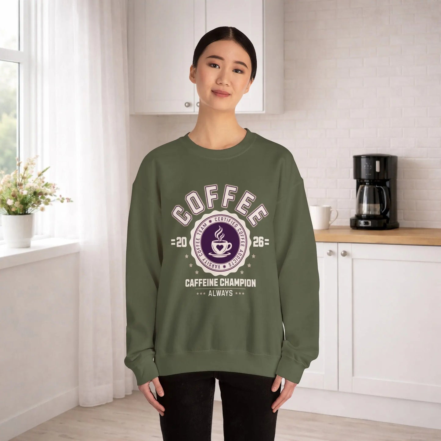 Varsity Coffee Sweatshirt Printify