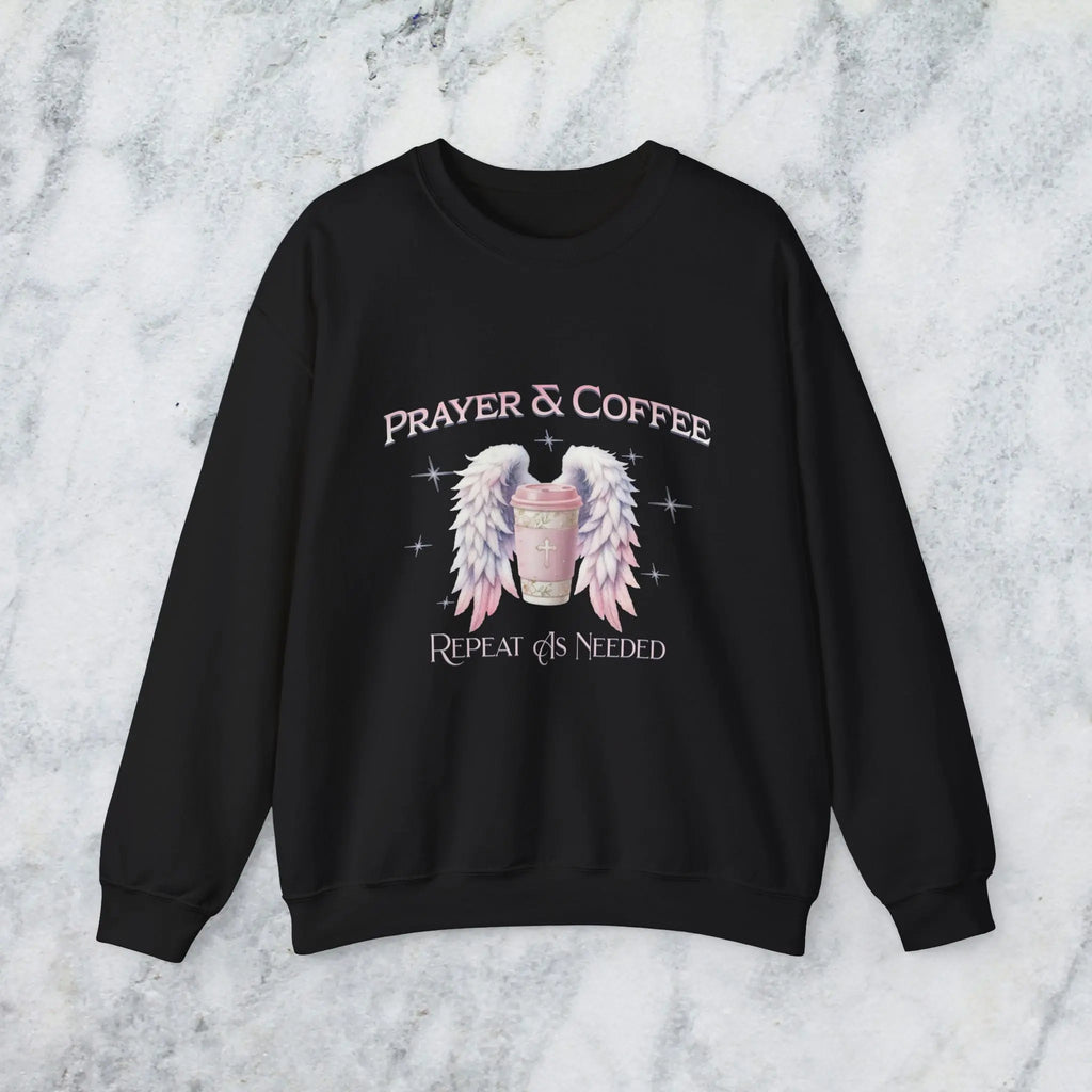 Prayer & Coffee Sweatshirt | Unisex Crewneck | Cozy Gift for Coffee Lovers | Relaxed Fit for Chill Days | Perfect for Holidays & Gatherings - Boldly Bitter Company