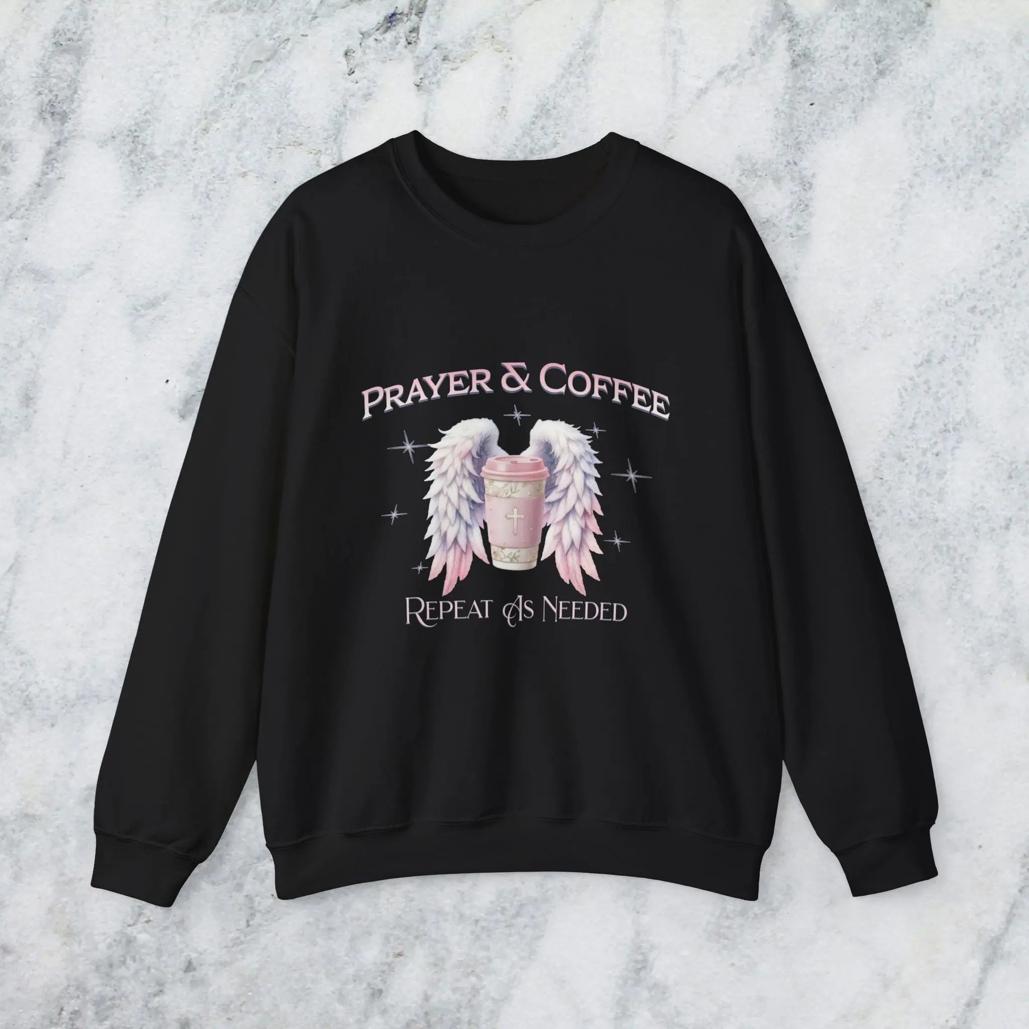 Prayer & Coffee Sweatshirt | Unisex Crewneck | Cozy Gift for Coffee Lovers | Relaxed Fit for Chill Days | Perfect for Holidays & Gatherings - Boldly Bitter Company