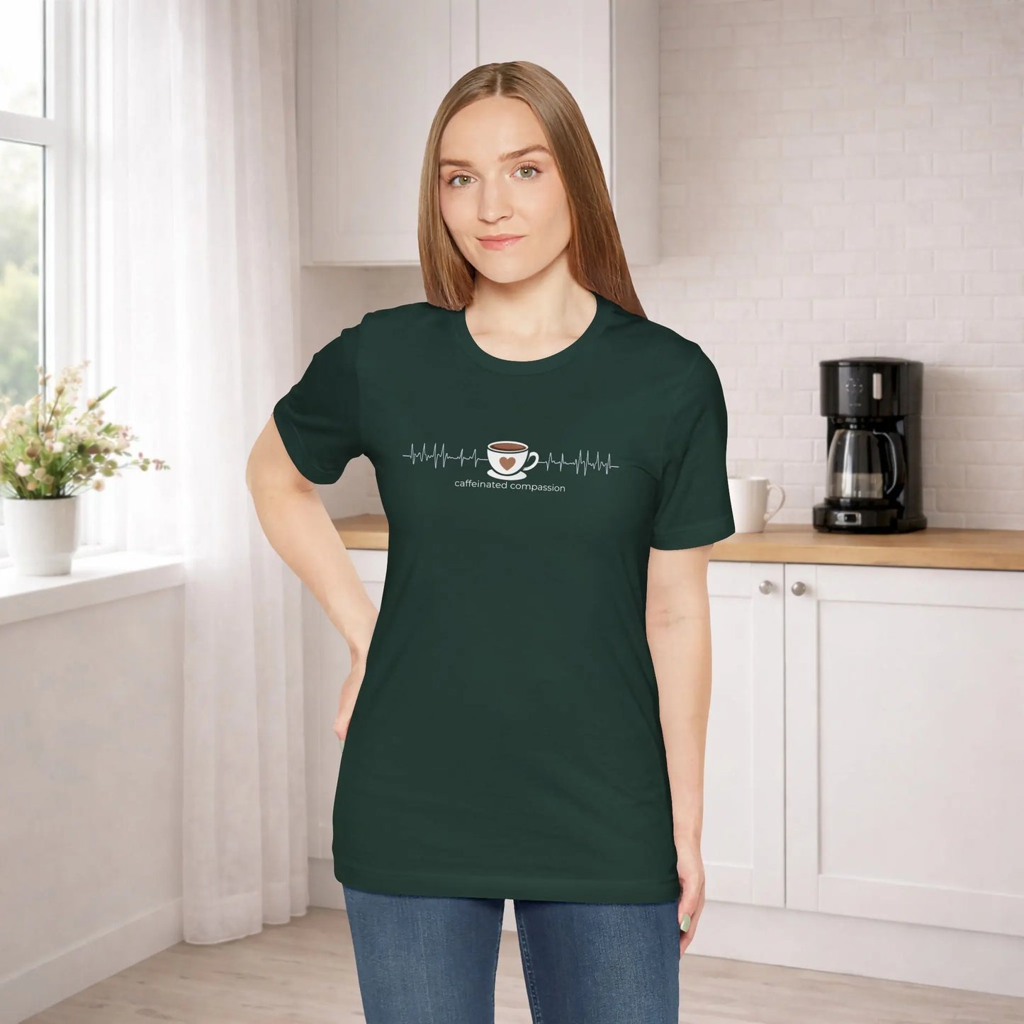 Caffeinated Compassion Tee Printify