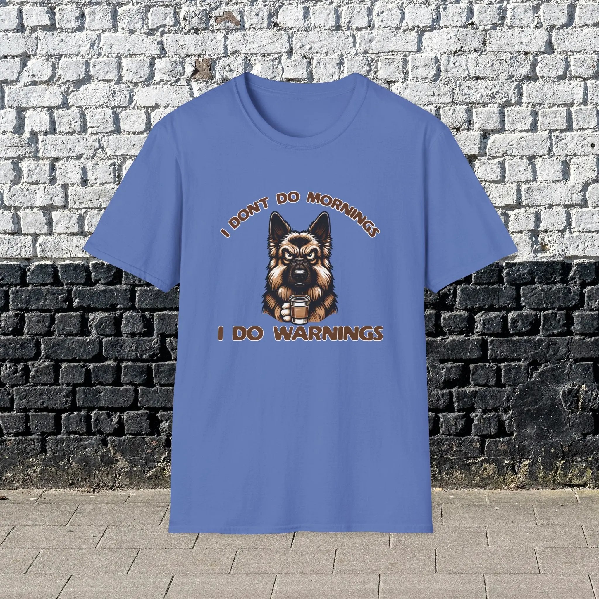 Warnings T-Shirt - Funny German Shephard Coffee Tee Printify