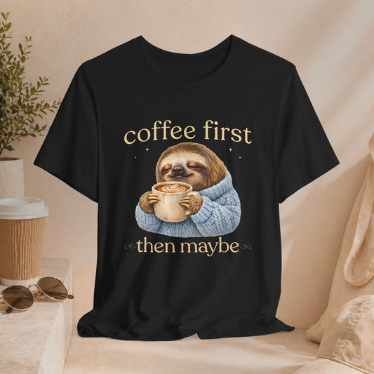 Coffee First Sloth T-Shirt - Boldly Bitter Company
