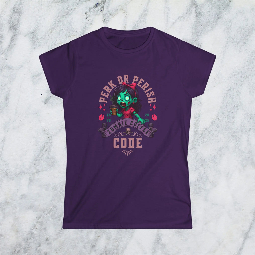 Perk or Perish T-Shirt – Zombie Coffee Code Printify