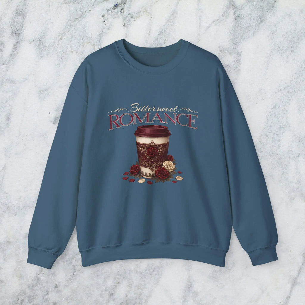 Bitterweet Romance Sweatshirt — Coffee & Roses Cozy Crewneck Printify