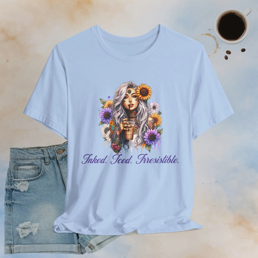 iced inked floral t-shirt Printify